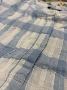 Blue &amp; White Checked Top