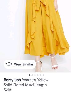 Berrylush Mustard Yellow Flared skirt