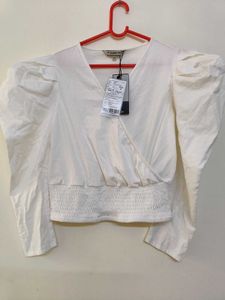 White Puff Sleeve Top