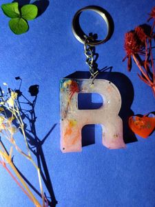 Resin Initial Keychain