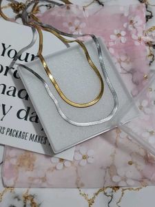 Gold Herringbone Necklace
