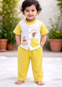 Cute Kids Clothing Set  Yellow & White