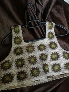 Off White Crochet Crop Top
