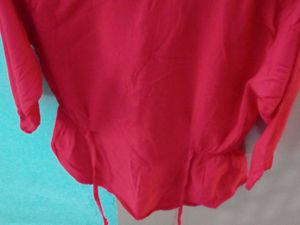 Red Button Down Crop Top