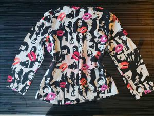 Patterned Long Sleeve Top