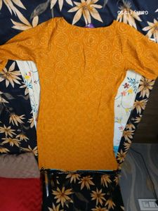 Libas Mustard Printed Kurti Size XS