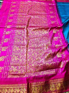 Pure Silk Electric Blue Kanjivaram Saree