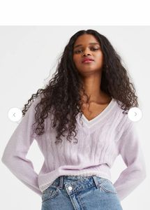 H&amp;M Lavender Cable Knit Sweater