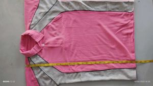 Pink &amp; Grey Polo T Shirt