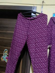 Purple Embroidered Kurta Set