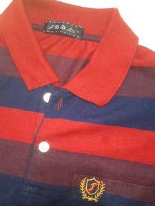 Striped Polo Shirt - Burgundy &amp; Navy