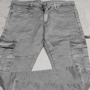 Gray Cargo Jeans