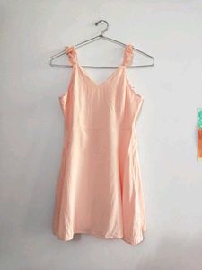 Peach Sundress with Ruffle Straps
