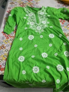 Beautiful Parrot Green Chikankari Kurta..