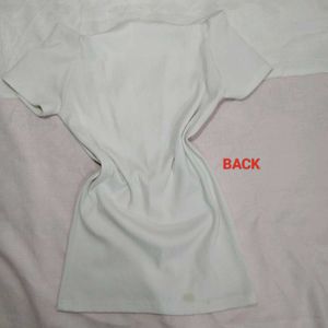 White Ribbed off shoulder top (check photos for th
