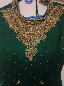 Gorgeous Green &amp; Gold Ethnic Dress