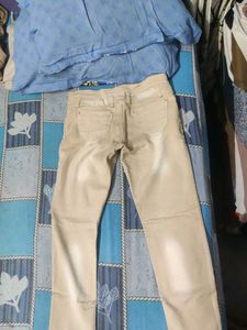 Beige Colour Jeans