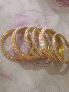 Sparkling Gold Bangles - Set of Several