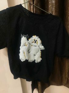 Cute Dog Embroidered Sweater