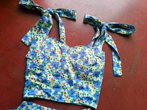 Beach Wear Coord Set - Top And Skirt