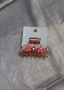 Pink Floral Hair Claw Clip
