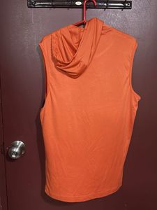 Orange Spunk Sports Athletic Sleeveless Hoodie
