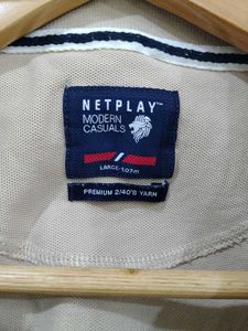 NETPLAY Men&#39;s Casual Beige Polo Shirt