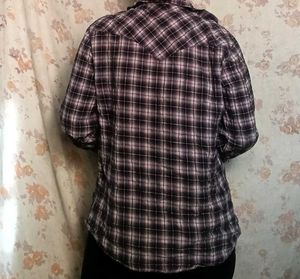 Plaid Flannel Button-Up Shirt