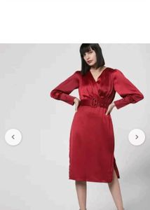 Wrap-Style Sheath Dress with Belt