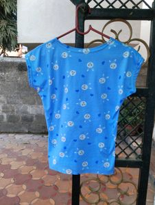 Blue Crop Tshirt For Girls And Women