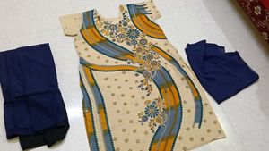 new Navy Blue 💙 dress with full dupatta salwar