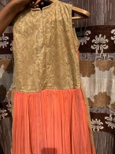 Elegant Coral &amp; Gold Party Dress