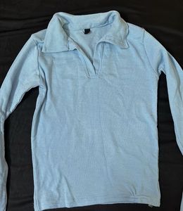 Light Blue Ribbed Top