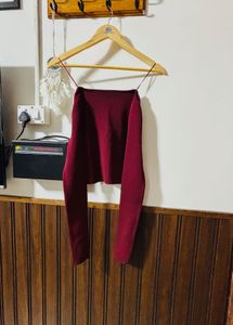 Zara Dark Brown Crop Top