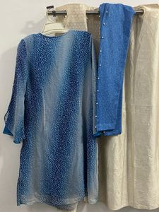 Stylish Blue Kurta with Pants Set