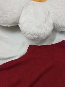 High Neck Red Top