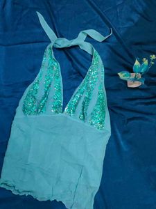 Party Wear Top , Stylish Back, Sequence Work