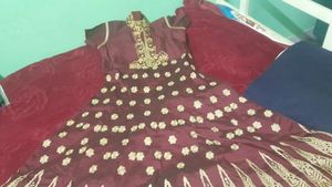 Heavy Work Maroon Dress