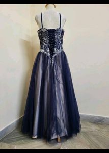 Elegant Navy Blue Embellished Gown