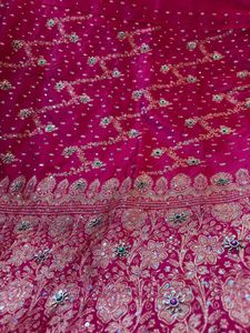 Pure banarsi Pink Embroidered Saree