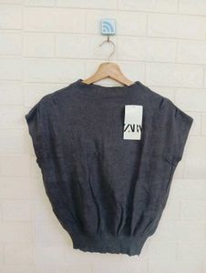 Gray Knit Top