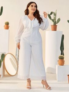 White Ruffle Jumpsuit