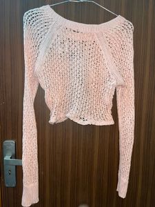 Crochet Knit Long Sleeve Top