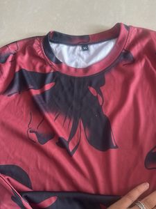 combo Off 2 T,sart Red Floral Print Tee