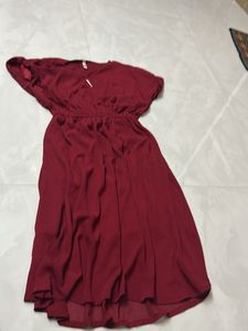 Red Maroon  Partywear Dress