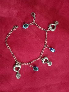 Vintage Doll-Face Mirror &amp; Evil-Eye Heart Charm