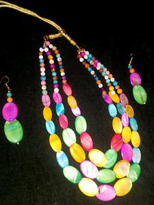 Colorful beads necklace and earring😍😍