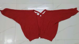 Stylish Red Corchet SHRUG