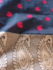 Elegant Black &amp; Red Saree