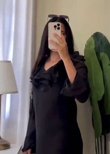 Elegant Black Ruffle Dress